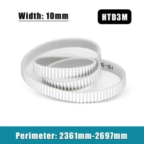 Timing Belt HTD3M Closed Loop 2361-2697mm PU Built-in Steel Wire Belt 10mm Width