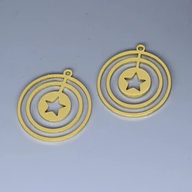 3pc Star Moon Charms Stainless Steel Pendant Gold DIY Necklace Bracelet Jewelry