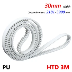 HTD-3M Width 30mm PU Timing Belts Pitch 3mm for 3D Printer, CNC 2181mm to 3999mm