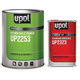U-Pol 2253 4:1 2K High Build Primer  W/ Standard Hardener; Gray,White,Black