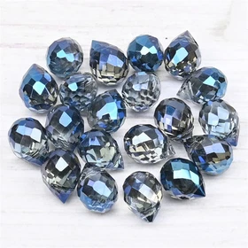Pear Shape Faceted Crystal Glass Beads for Jewelry Making Chandelier 10mm 50pcs