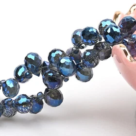 Faceted Glass Beads for Jewelry DIY Women Crystal Strawberry AB Color 10x8mm Set