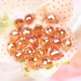 Pear Shape Faceted Crystal Glass Beads for Jewelry Making Chandelier 10mm 50pcs