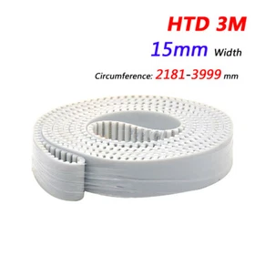HTD-3M Width 15mm PU Timing Belts Pitch 3mm for 3D Printer, CNC 2181mm to 3999mm
