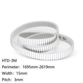 HTD-3M 1695mm-2619mm Pitch 3mm PU Polyurethane Close Loop Timing Belt Width 15mm