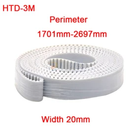 HTD-3M 1701mm-2697mm Pitch 3mm Width 20mm PU Polyurethane Close Loop Timing Belt