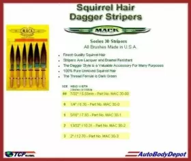 30-SET5 MACK Dagger Pinstripe Pinstriping Brush Set #2
