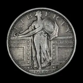 1917-S STANDING LIBERTY Quarter San Francisco Highly Key