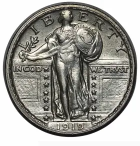 1919-D STANDING LIBERTY Quarter Denver American Coin