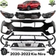 Front Bumper Cover Primed Plastic & Headlights Kit For 2020-2022 Kia Niro