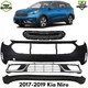 Front Bumper Cover Primed Plastic & Grille Assembly Kit For 2017-2019 Kia Niro