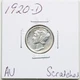 1920-D 10C Mercury Winged Liberty Silver Dime with AU Detail Scratches #6229