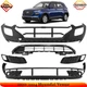Front Bumper Cover Primed Plastic & Fog Lights Cover For 2020-2024 Hyundai Venue