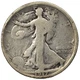 1917-D  Obverse Walking Liberty Silver Half Dollar 50c Very Good VG+ Details