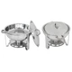 Set of 2 Round 5 Quart Chafing Dish Catering Stainless Steel Banquet Buffet Tray