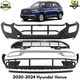 Front Bumper Cover Primed Plastic & Bumper Grille For 2020-2024 Hyundai Venue