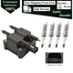 Ignition Coil and 4pcs Spark Plug Kit Fit For 2003-2006 Jeep Wrangler 2.4L