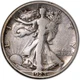 1923-S Fine FN Walking Liberty Half Dollar 50C F+