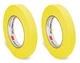3M 06652 Two Rolls Yellow Automotive Refinish Masking Tape 3/4" x 60yds