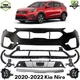 Front Bumper Cover Primed Plastic & Fog Lights Kit For 2020-2022 Kia Niro