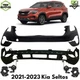 Front Bumper Cover Primed Plastic & Fog Lights Kit For 2021-2023 Kia Seltos