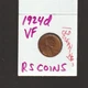 1924 D   VERY FINE  LINCOLN CENT  (old cleaning reduced) RS COINS #47X FREE SHIP