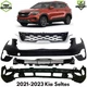 Front Bumper Cover Primed Plastic & Grille Assembly Kit For 2021-2023 Kia Seltos