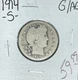 1914-S BARBER SILVER QUARTER - GOOD/AG ~NICE COIN~