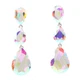 Silver Tone Metal Crystal Rhinestone Drop Post Earrings ER1419-SAB