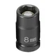 Grey Pneumatic 908MG 1/4" Drive X 8mm Magnetic Standard Impact Socket