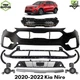 Front Bumper Cover Primed Plastic & Fog Lights Kit For 2020-2022 Kia Niro