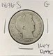 1896-S Silver Barber Half Dollar Tough Key Date G Greysheet Bid In Lowest G $110