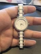 Anne Klein Womens AK/1419 Crystal Accent Silver-Tone Ivory Ceramic EUC Works C58