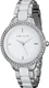 Anne Klein Women's AK/1419WTSV Ceramic Bracelet Silver-Tone Crystal Bezel Watch