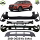 Front Bumper Cover Primed Plastic & Bumper Grille Kit For 2021-2023 Kia Seltos
