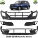 Front Bumper Cover Primed Plastic & Fog Lights Cover For 2020-2024 Hyundai Venue