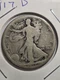 1917-D Walking Liberty Half Dollar Silver 50c Type 2 Reverse Mint Mark