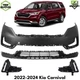 Front Bumper Cover Primed Plastic & Fog Lights Cover For 2022-2024 Kia Carnival