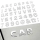 40PCS Custom Car Decal, 3D Chrome Letters Emblem, DIY 40 PCS, silver 