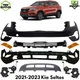 Front Bumper Cover Primed Plastic & Fog Lights Kit For 2021-2023 Kia Seltos