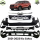 Front Bumper Cover Primed Plastic & Grille Assembly Kit For 2021-2023 Kia Seltos
