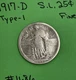 1917-D Standing Liberty Quarter 25c Type 1 Fine US Coin