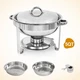 5QT Round Stainless Steel Chafing Dish Chafer with Lid for Parties and Catering