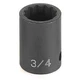 Grey Pneumatic GRY-2124M 1/2"DR X 24MM STD 12 PT