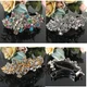 Hot USA seller beautiful silver tone rhinestone crystal hair clip barrette 1414w