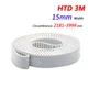 HTD-3M Width 15mm PU Timing Belts Pitch 3mm for 3D Printer, CNC 2181mm to 3999mm
