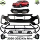 Front Bumper Cover Primed Plastic & Fog Lights Kit For 2020-2022 Kia Niro