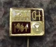 1964 Anniversary 1414 Crystal Art Glass Czechoslovakia Sailing Ship Pin Badge