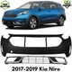 Front Bumper Cover Primed Plastic & Bumper Grille Kit For 2017-2019 Kia Niro