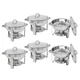 Buffet Chafer Warmer Set w/Lid 5 Quart,Stainless 6-Pack Round Chafing Dish Steel